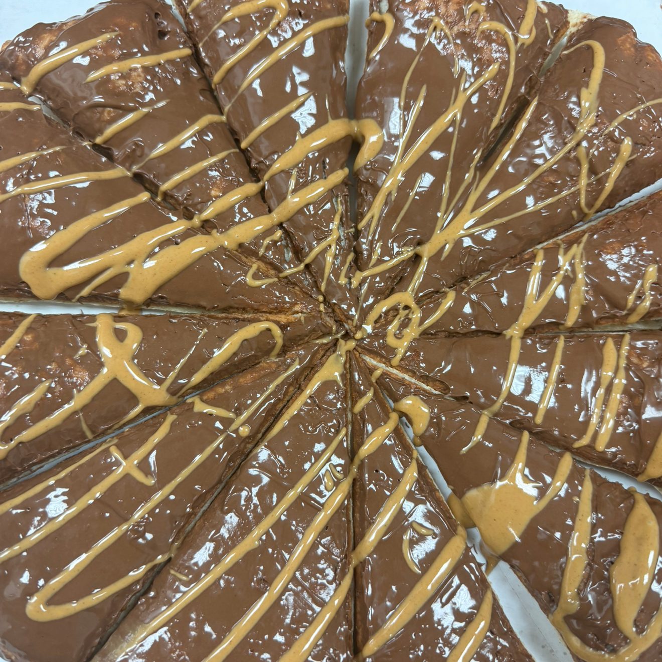 Nutella & Peanut Butter Dessert Pizza.