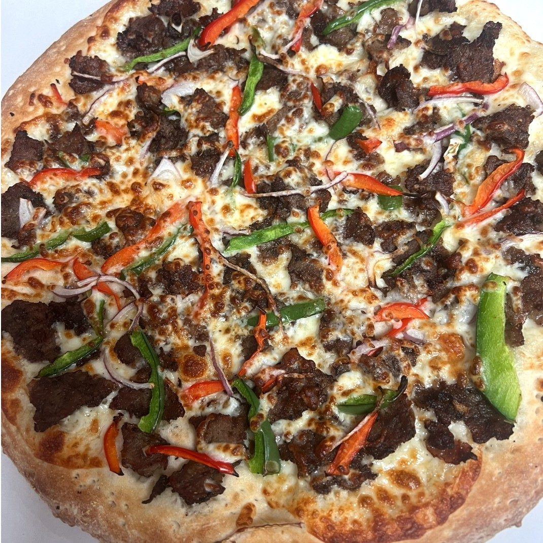 Philly Cheese Steak Pizza.