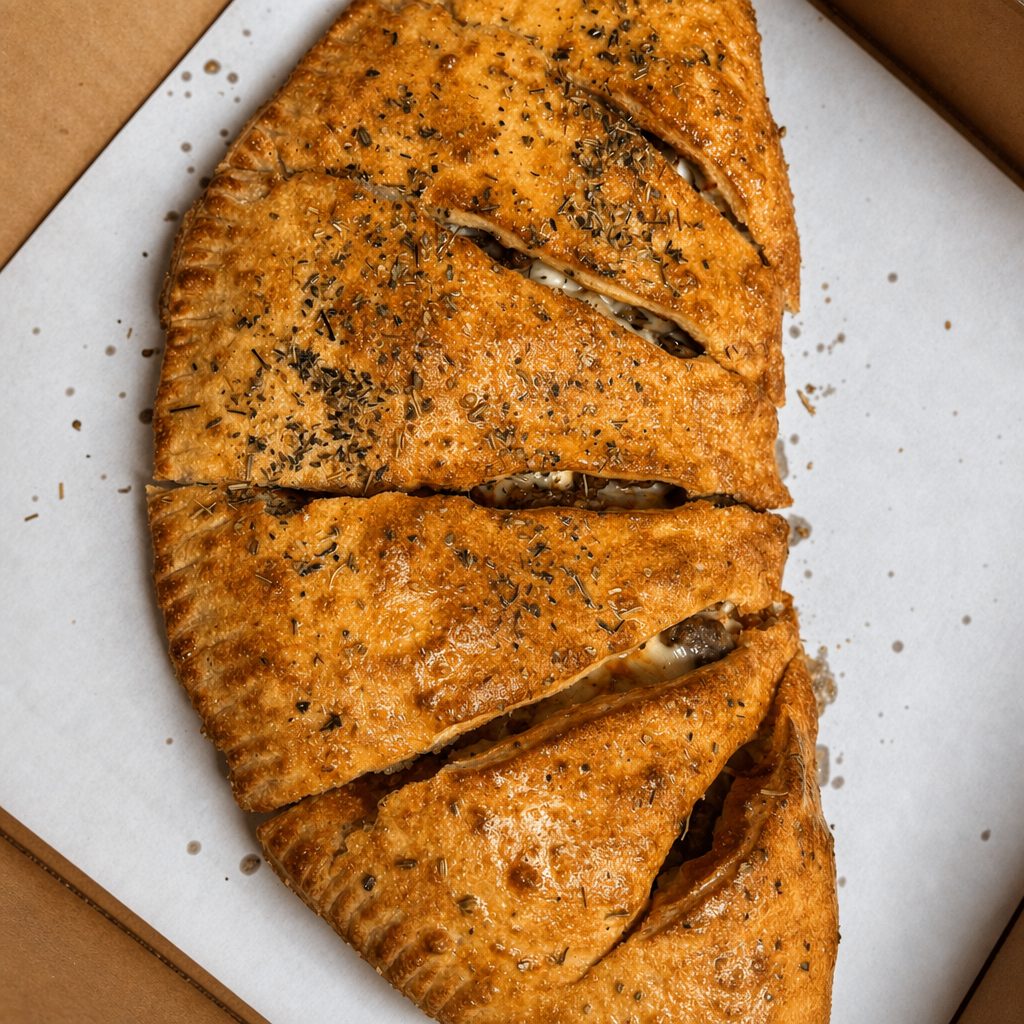 Chicken Alfredo Calzone.