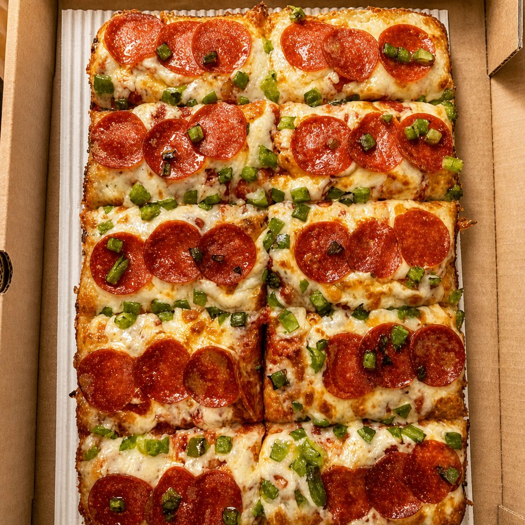 Square Cheese Pizza.