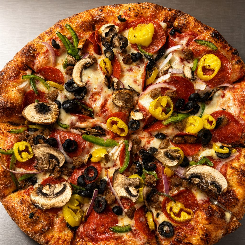 Deluxe Supreme Pizza.