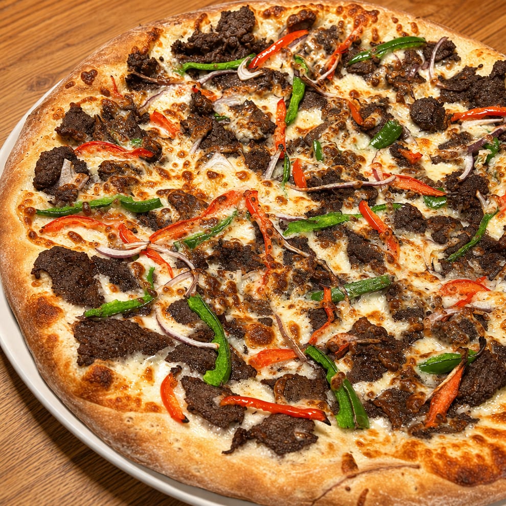 Philly Cheese Steak Pizza.
